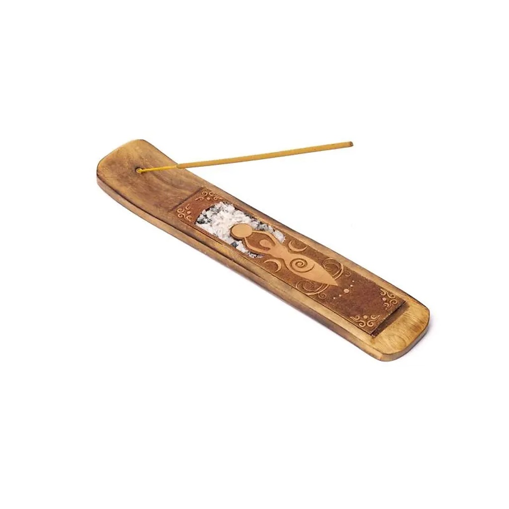 Porte-encens déesse de la lune pierre de lune -- ±15,5x5cm