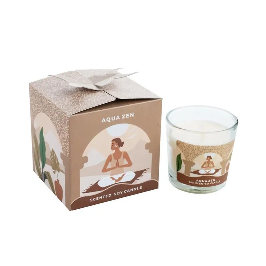Bougie en cire de soja Moonshine Yoga Aqua Zen -- 60g