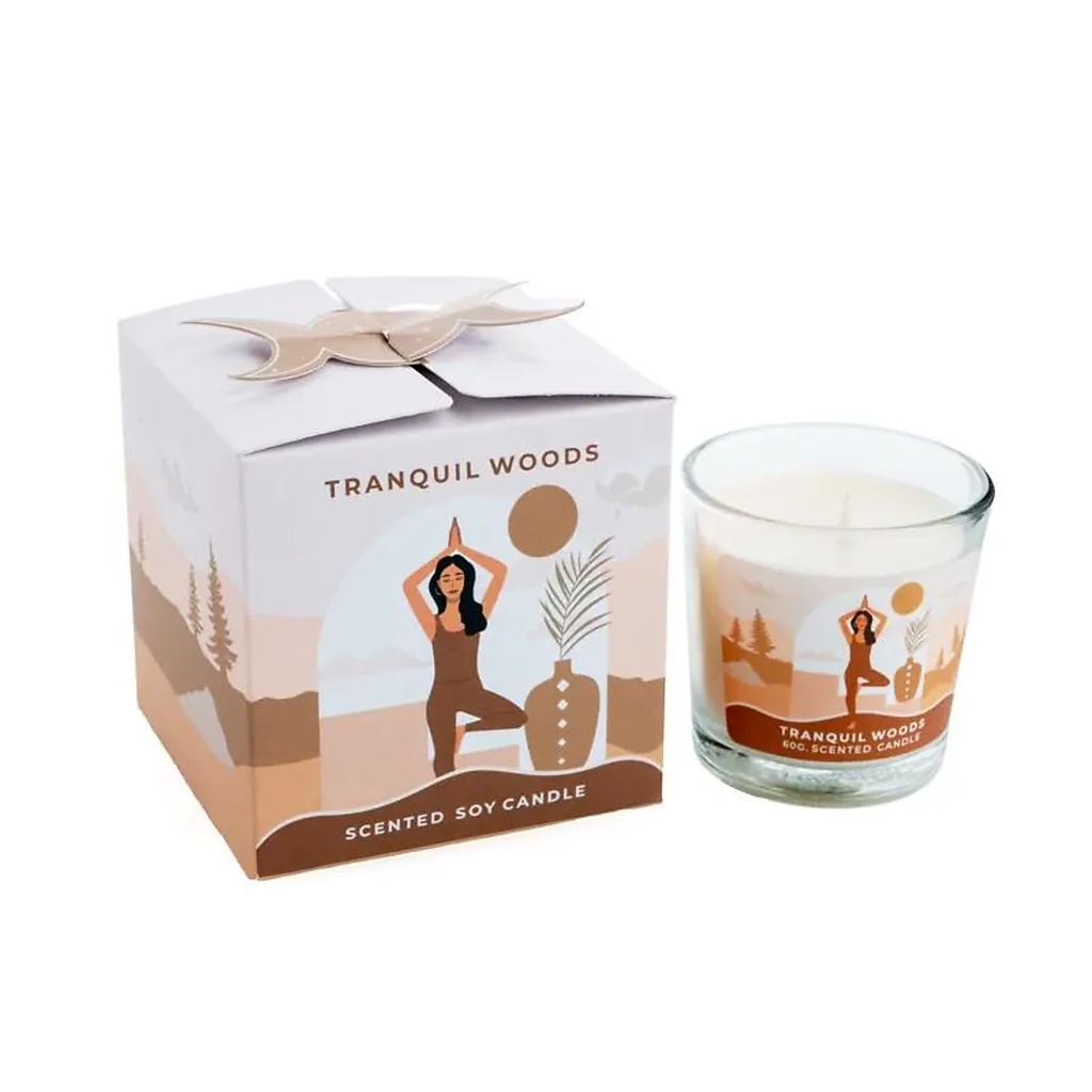 Bougie en cire de soja Moonshine Yoga Forêts Tranquilles -- 60g