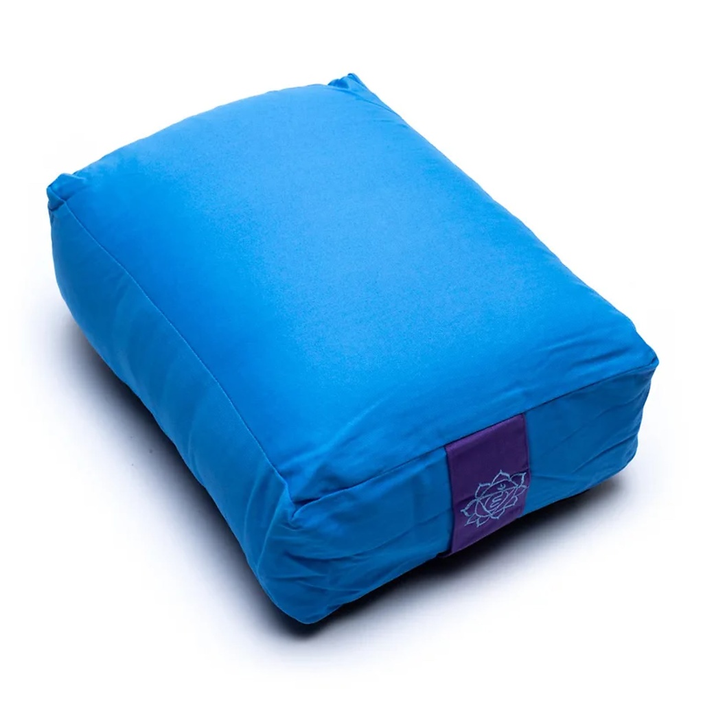 [8718969174718] Coussins méditation/Bolster 5ème Chakra bleu | 38x28x12 cm