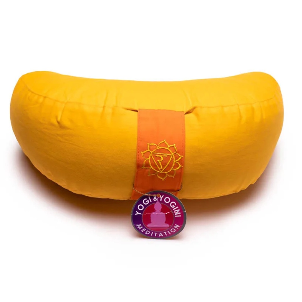 Coussin méditation 1/2 lune 3è Chakra | ±1008 g; 33x13cm