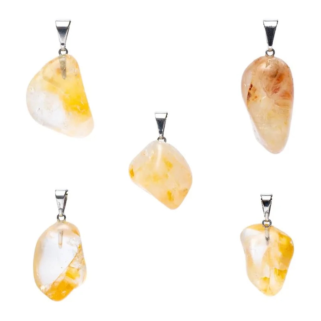 Pendentif en pierre précieuse de quartz hématoïde broche percée -- ±2,5cm