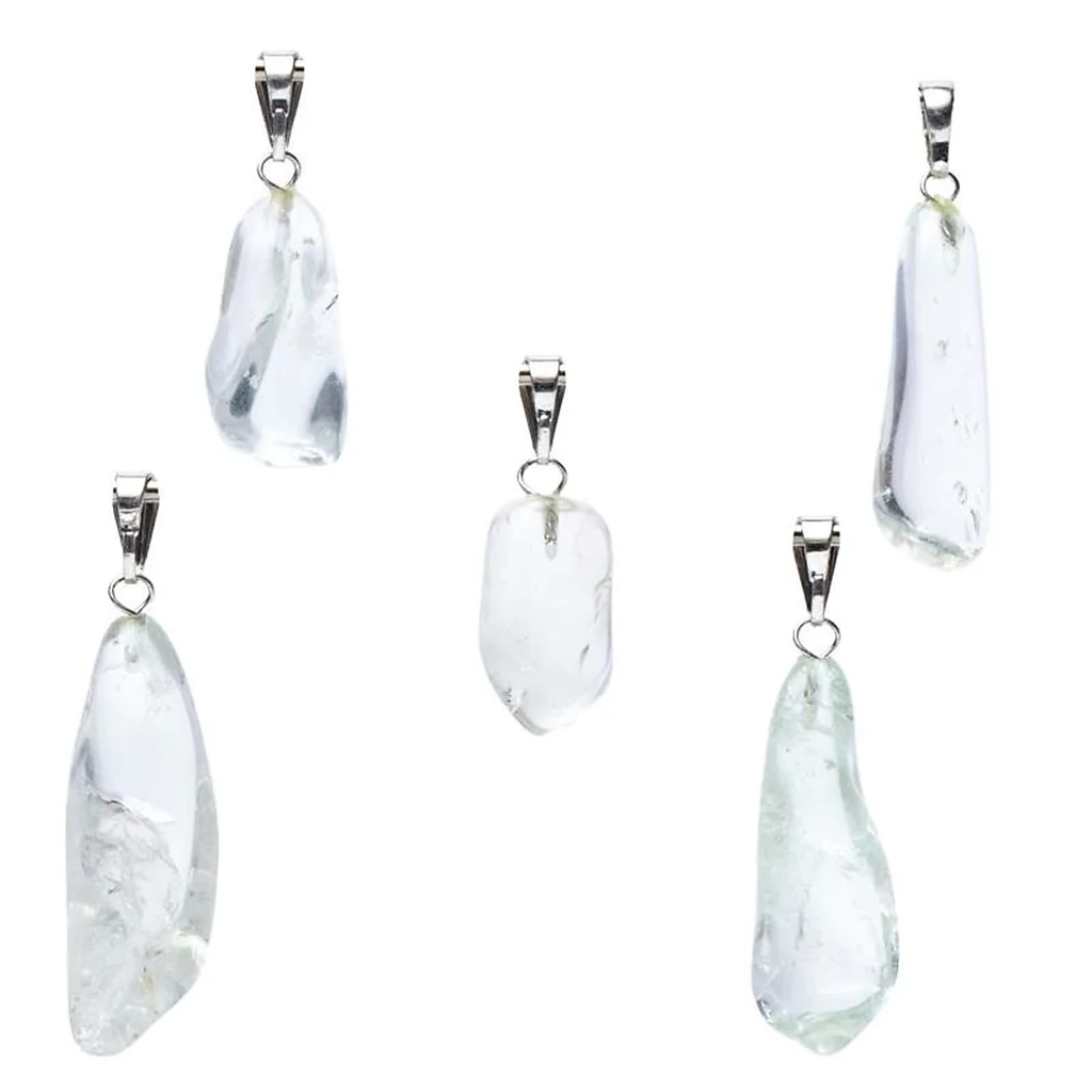 Pendentif en pierre précieuse prasiolite percée -- ±2,5cm