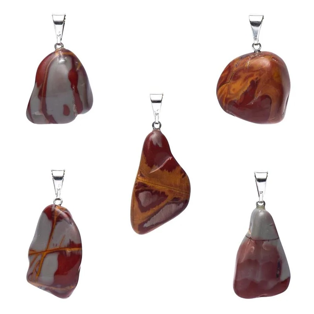 Pendentif en pierre précieuse de jaspe Noreena percée -- ±3 cm
