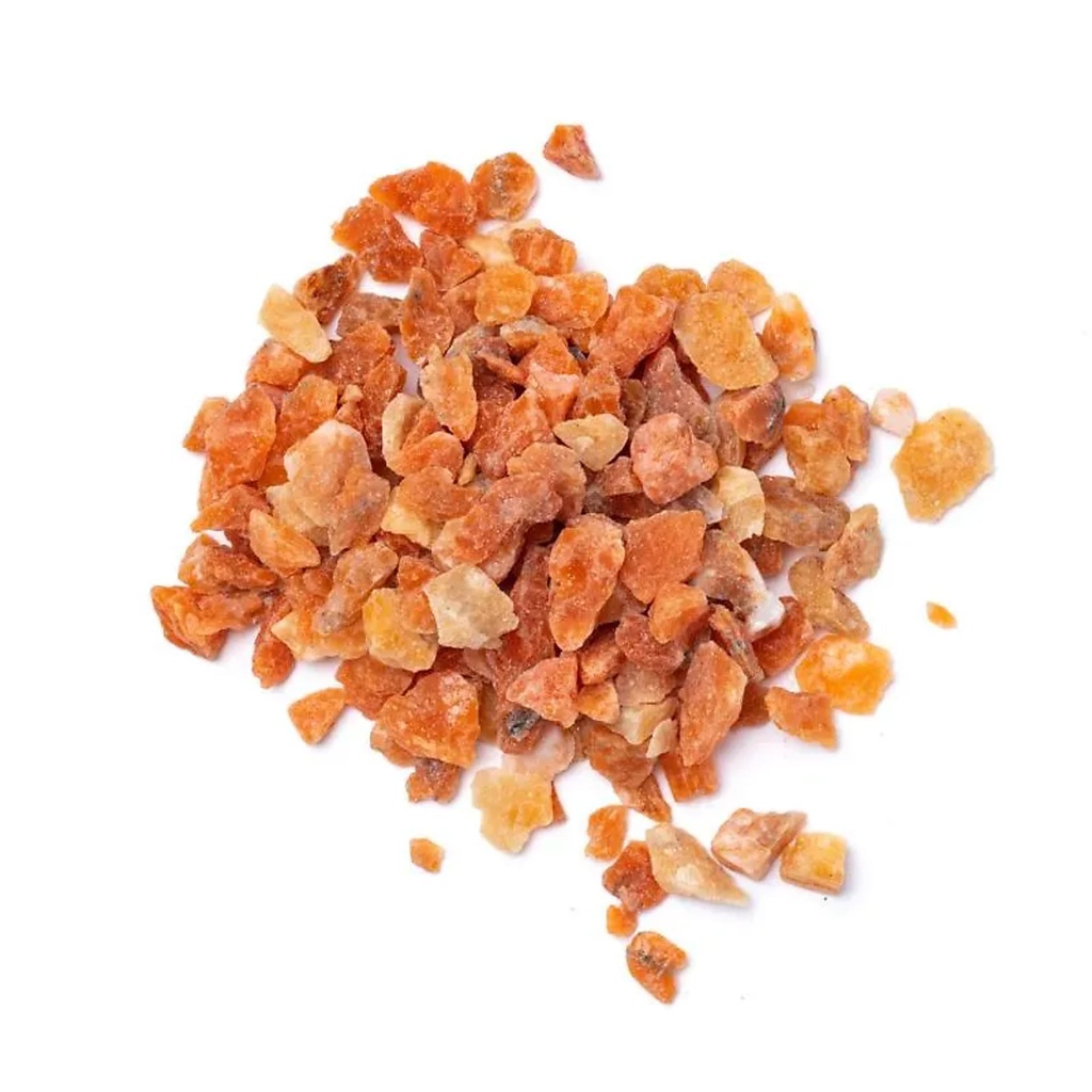 Chips Eclats de calcite orange  -- ±0.5-1.5cm; ±700g