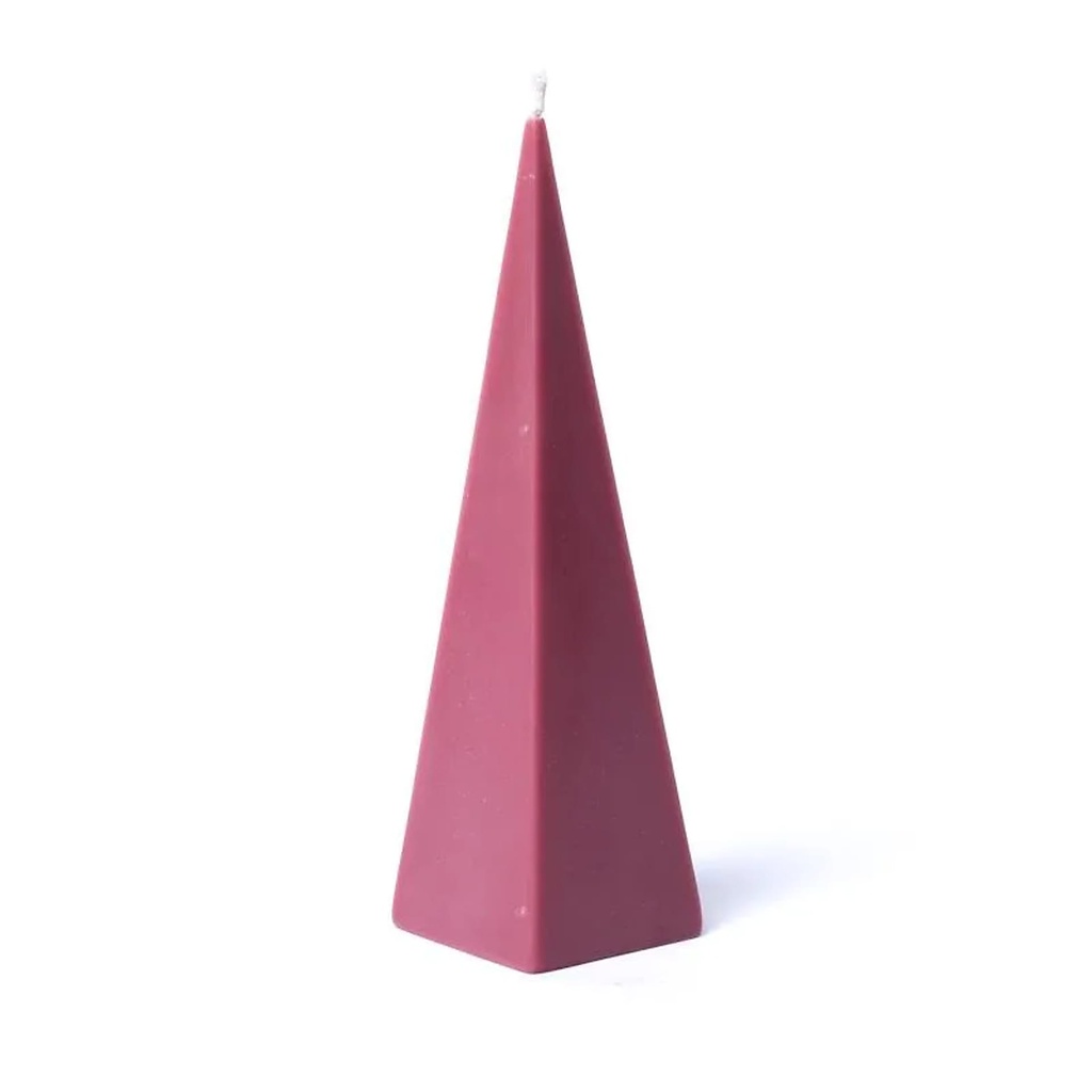 Bougie pyramide vieux rose -- 21x6cm