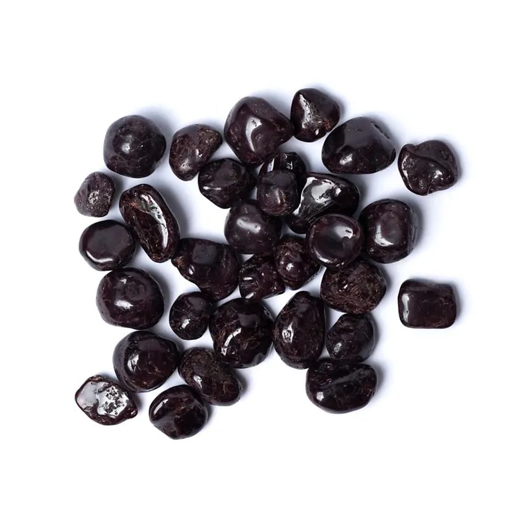 Grenat pierres roulées de qualité B -- ± 2-3 cm; ±500g