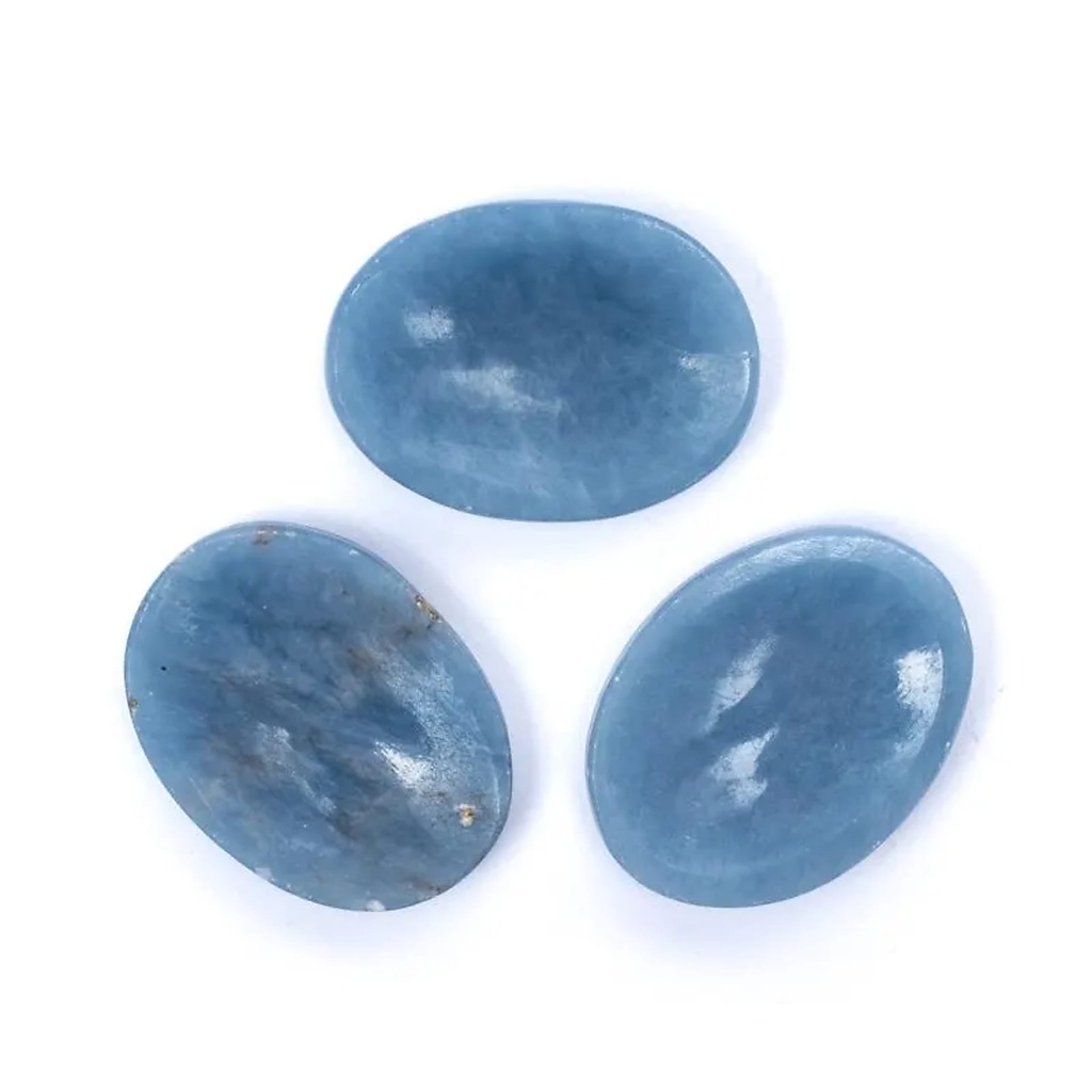 Pierres de souci angélite -- ±2,5x4,5cm