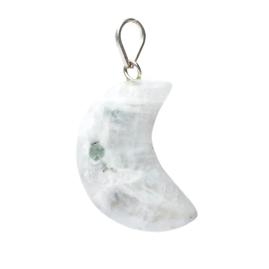 Pendentif en Pierre de Lune en forme de lune -- ±2x1,5cm
