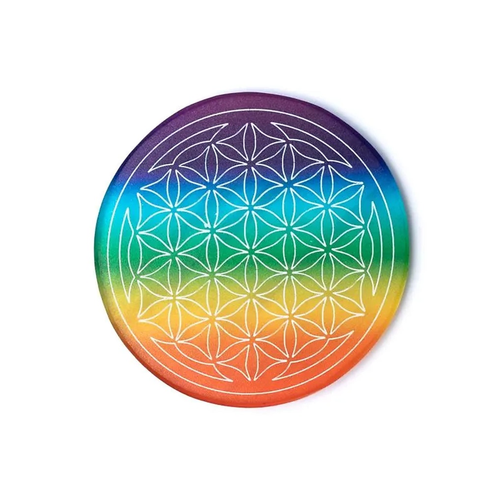 Dessous de verre en sélénite Fleur de Vie -- 75g