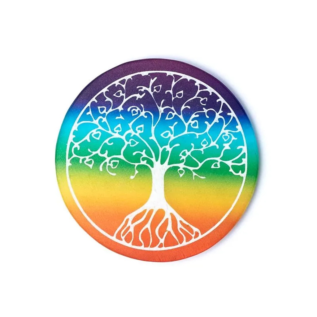 Dessous de verre en sélénite Arbre de Vie -- 95g