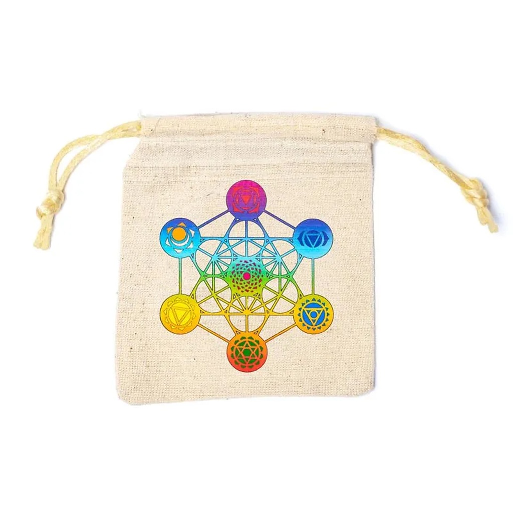 Pochette en coton Cube de Métatron -- 10x11cm