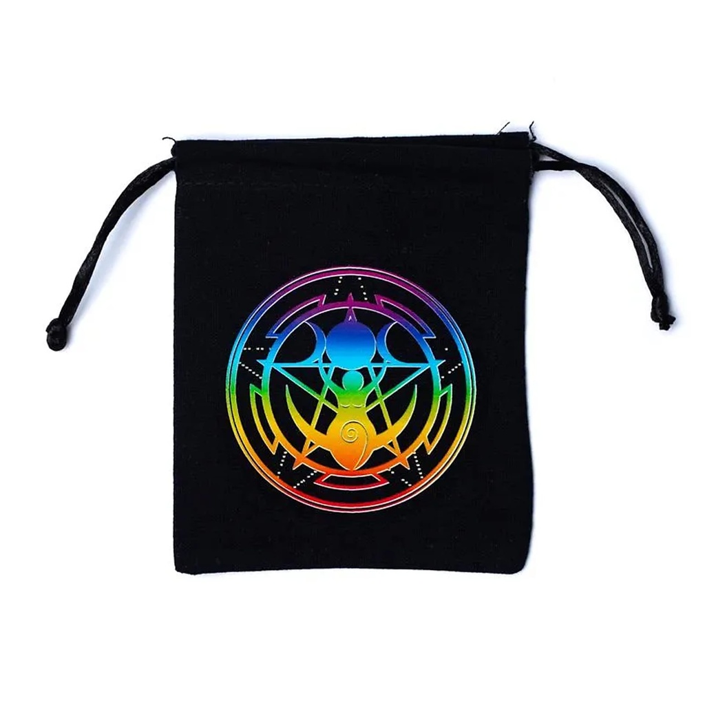 Pochette en coton Déesse noir -- 12x10,5cm