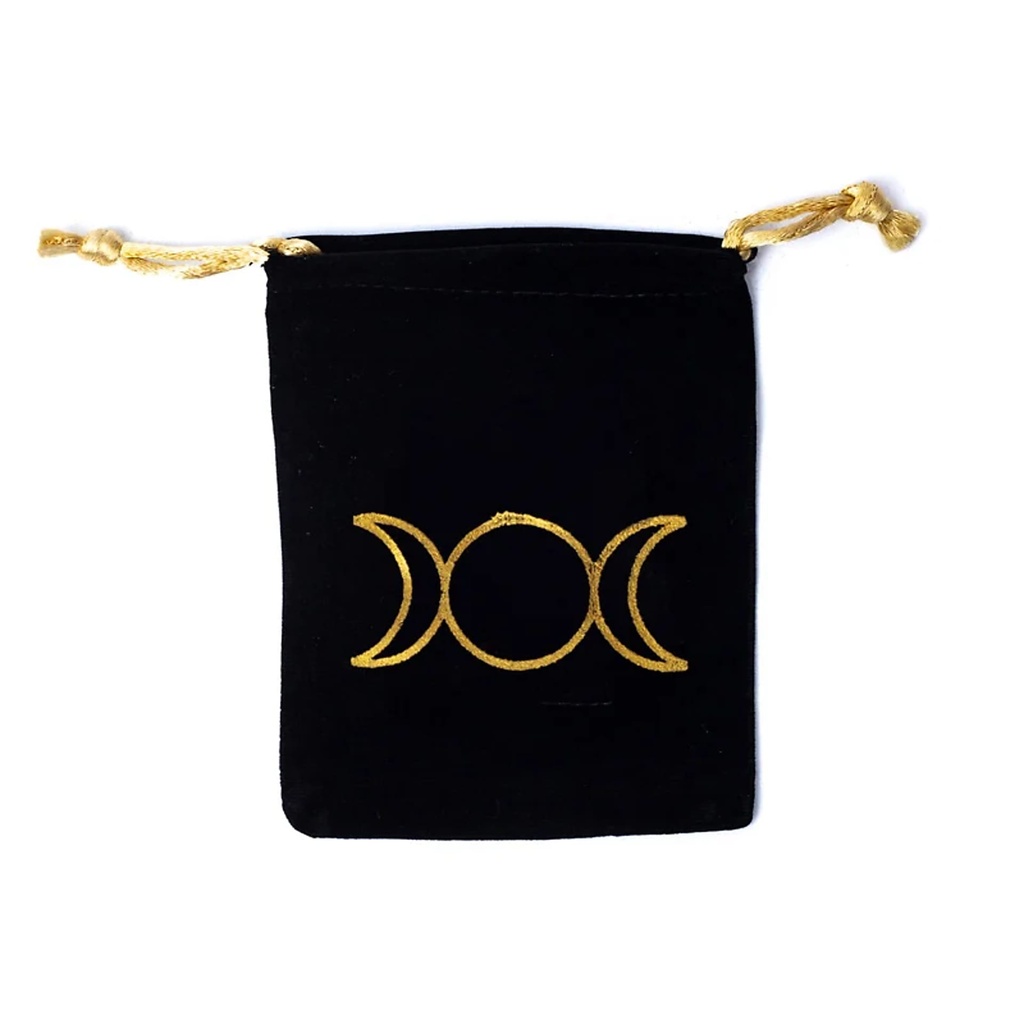 Pochette en velours triple lune -- 11.5x10cm