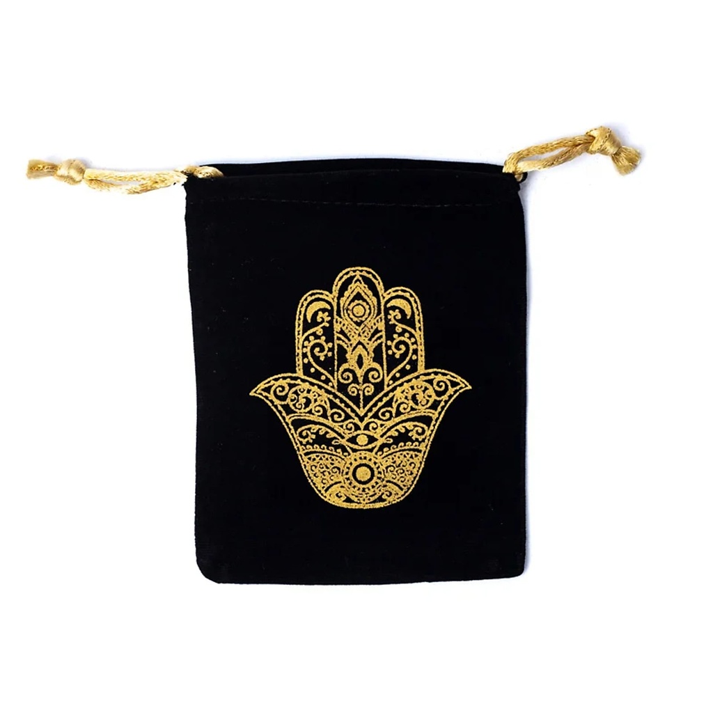 Pochette velours Khamsa -- 10x11cm