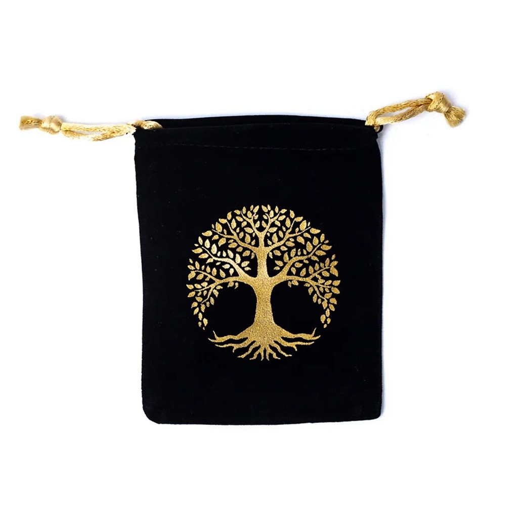 Pochette velours Arbre de Vie -- 10x11cm