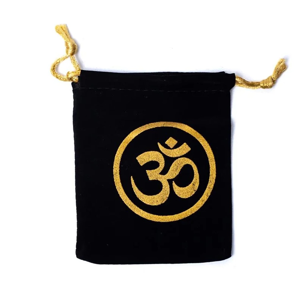 Pochette velours Om -- 10x11cm