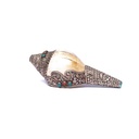 Conque tibétaine blanche et métal ciselé | ±22 cm