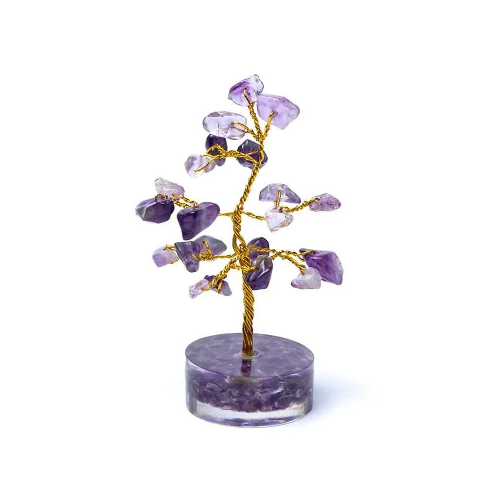 Arbre de pierres précieuses en améthyste -- ±8cm