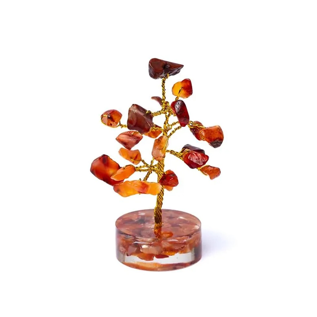 [8721139291061] Arbre de pierres précieuses en Cornaline -- ±8cm
