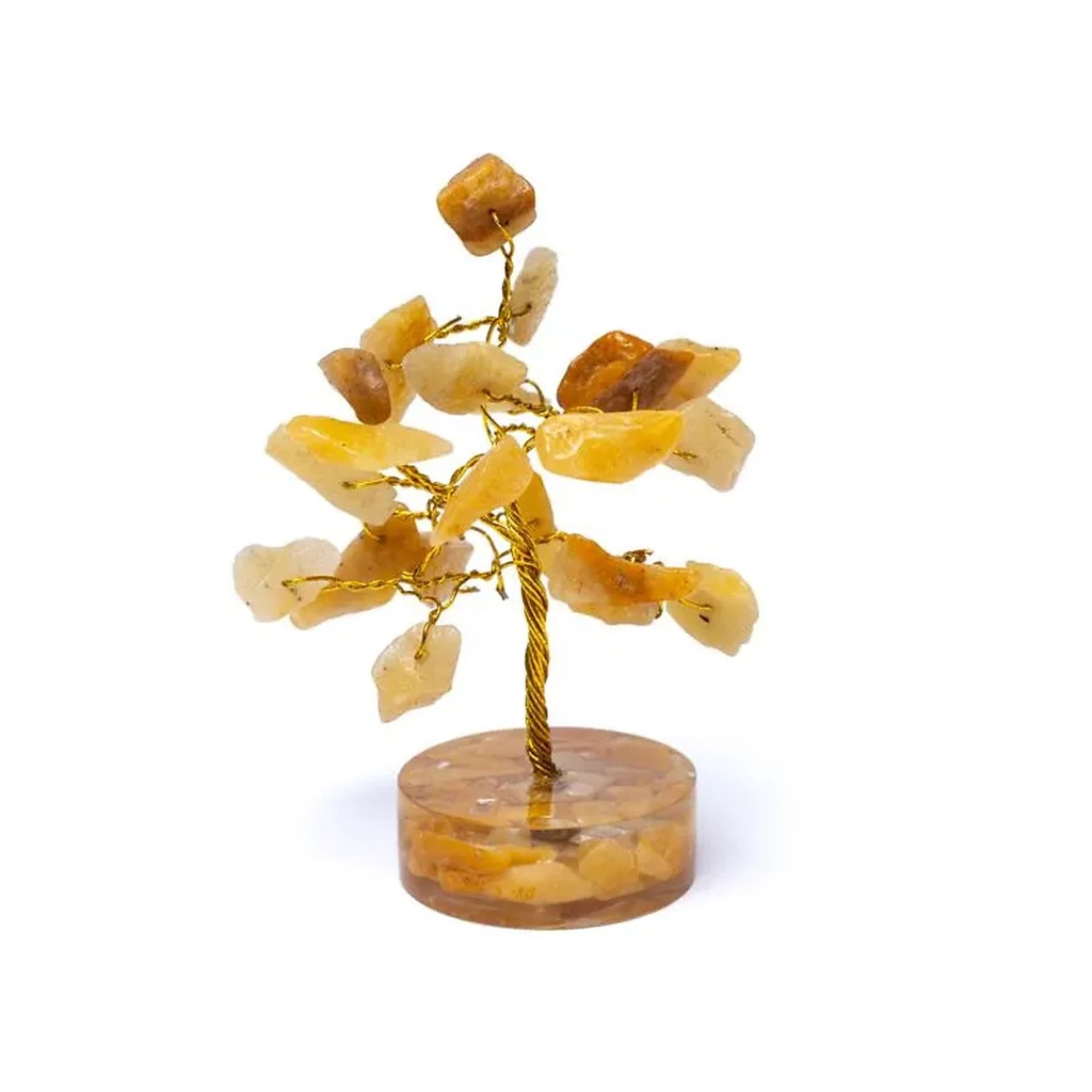 [8721139291078] Arbre de pierres précieuses quartz doré (limonite) -- ±8cm