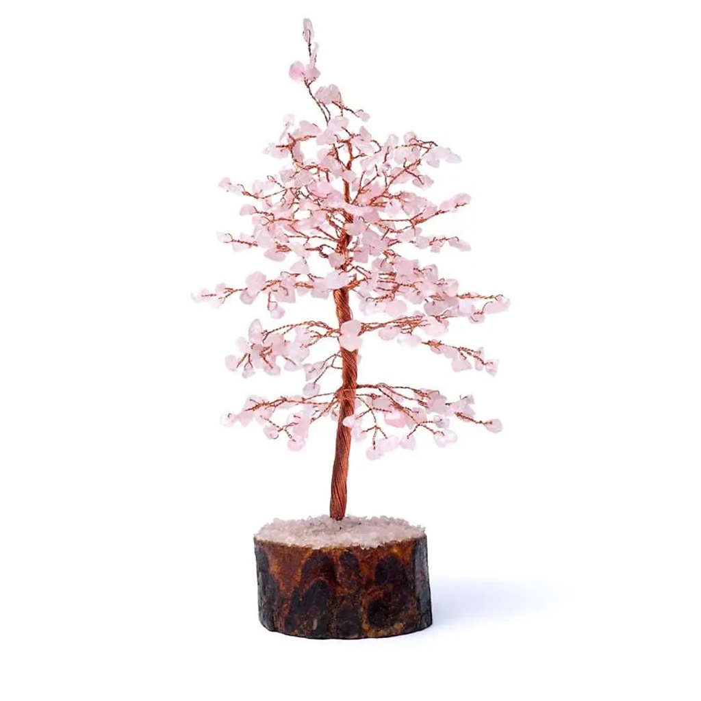 [8721139291092] Arbre de pierres précieuses quartz rose -- ±23cm
