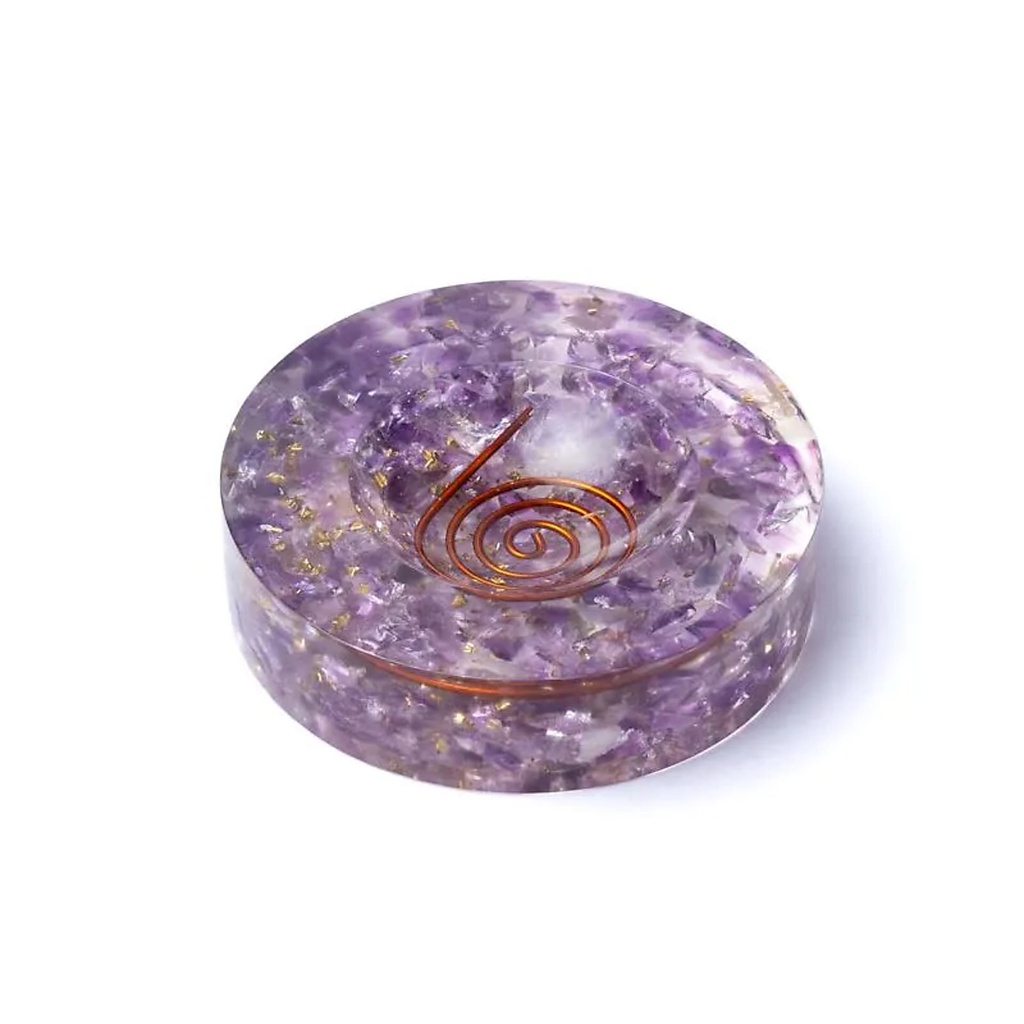 Orgonite porte sphère avec Améthyste -- 6 cm