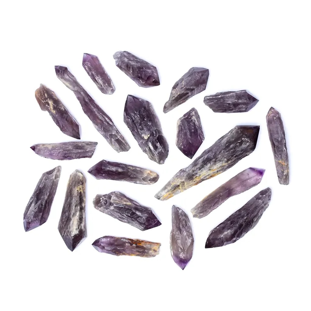 Pointe d'Amethyste brute légèrement endommagée -- ±5000g