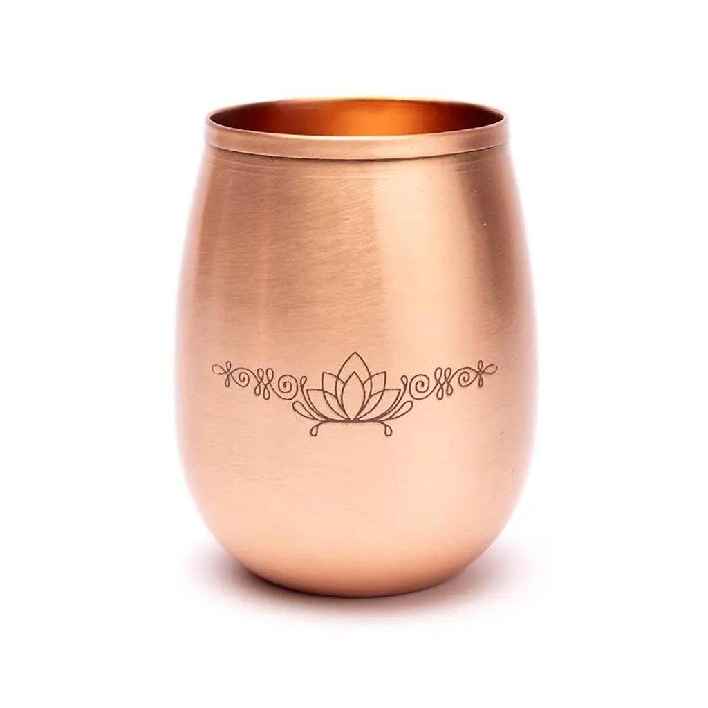 Gobelet en cuivre lotus gravé -- 350 ml