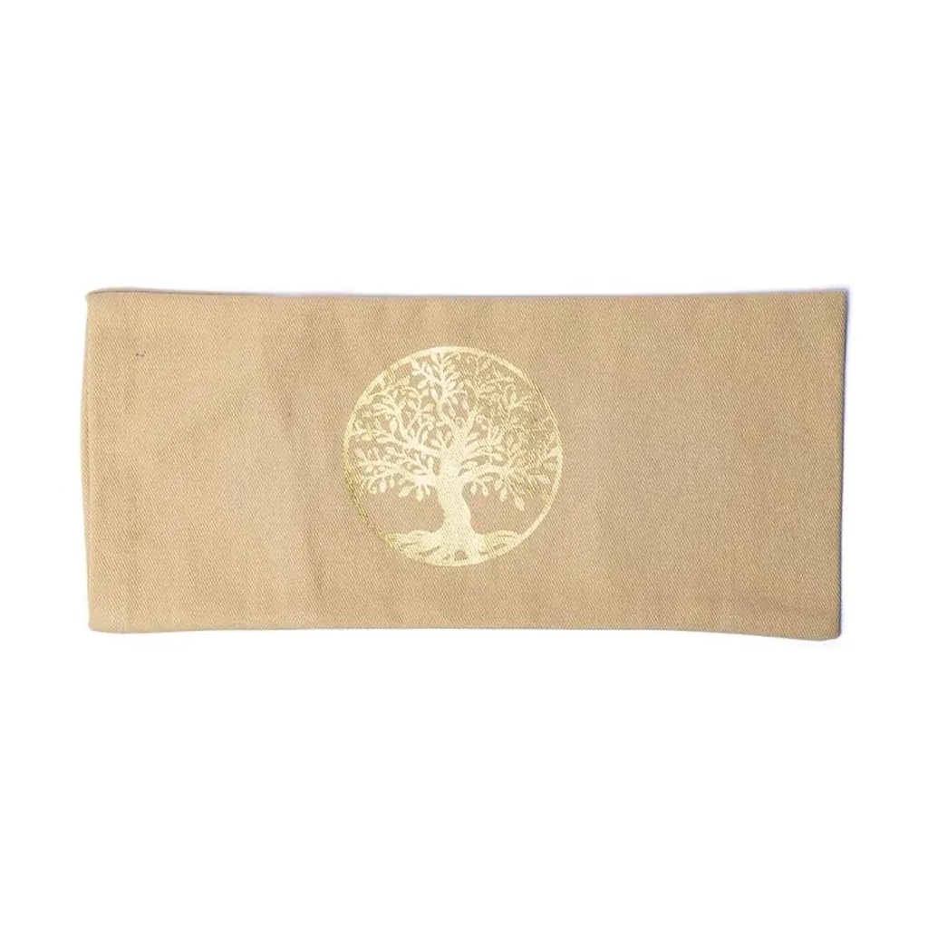 Housse de coussin pour les yeux arbre de vie en coton bio (GOTS) -- 23,5x10cm