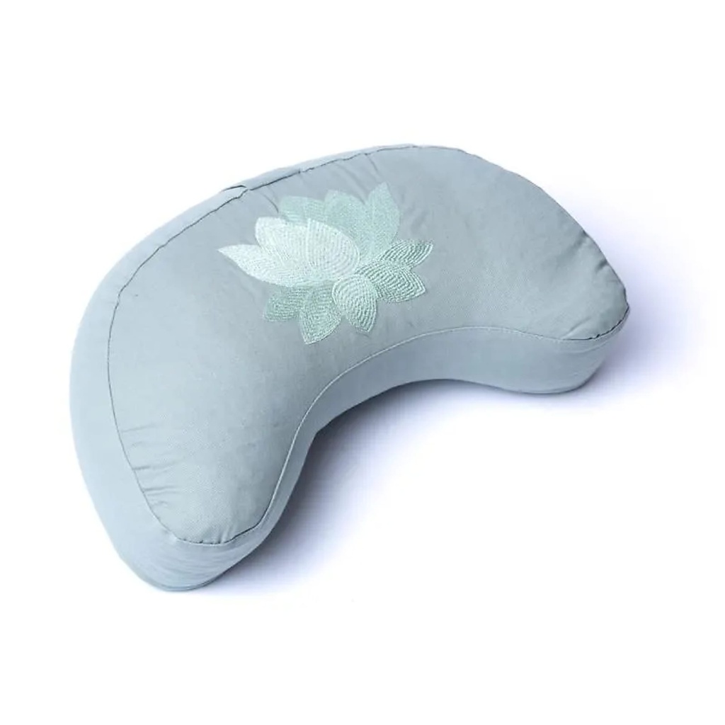 Coussin de méditation croissant lotus coton biologique (OCS) -- 37x17x13 cm; 1008g