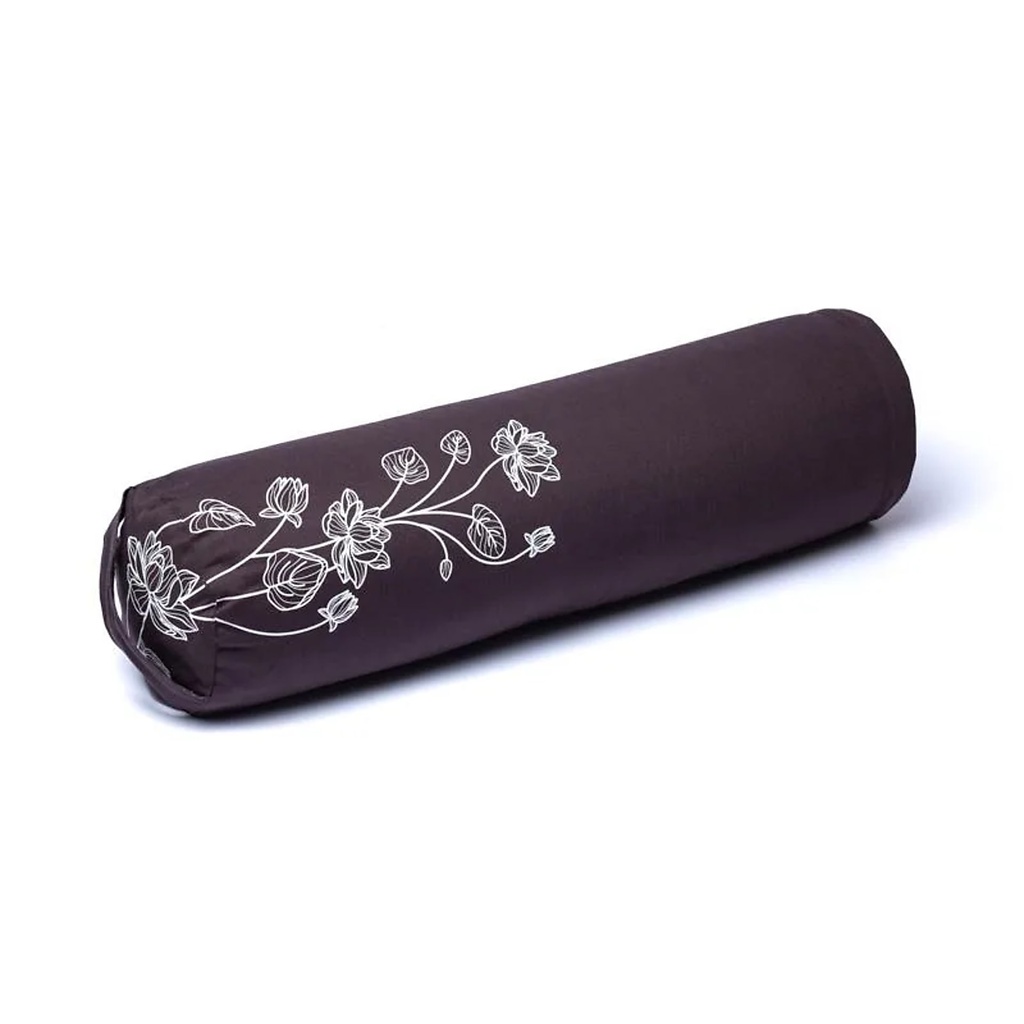 Bolster plante lotus anthracite coton biologique (OCS) -- 60x16 cm ; 2300g