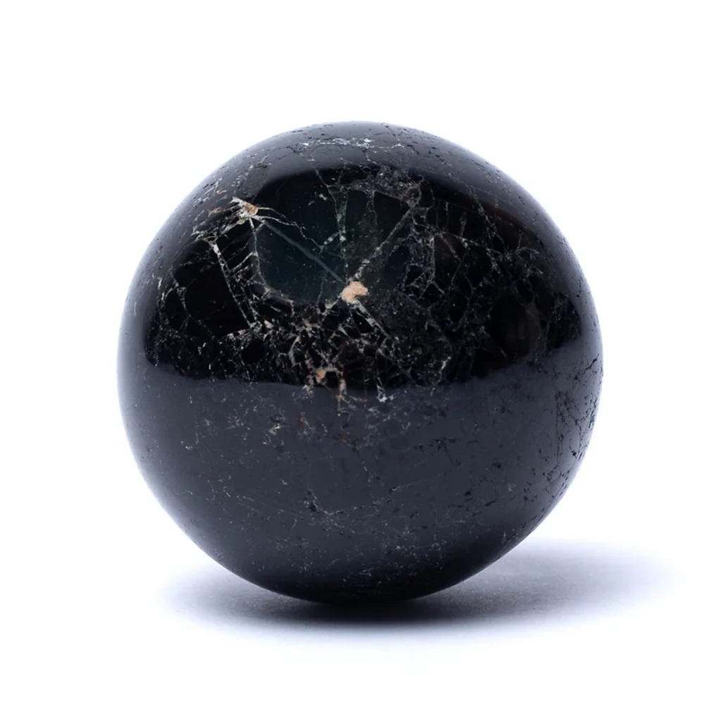 Sphère de tourmaline noire -- ±4-5 cm