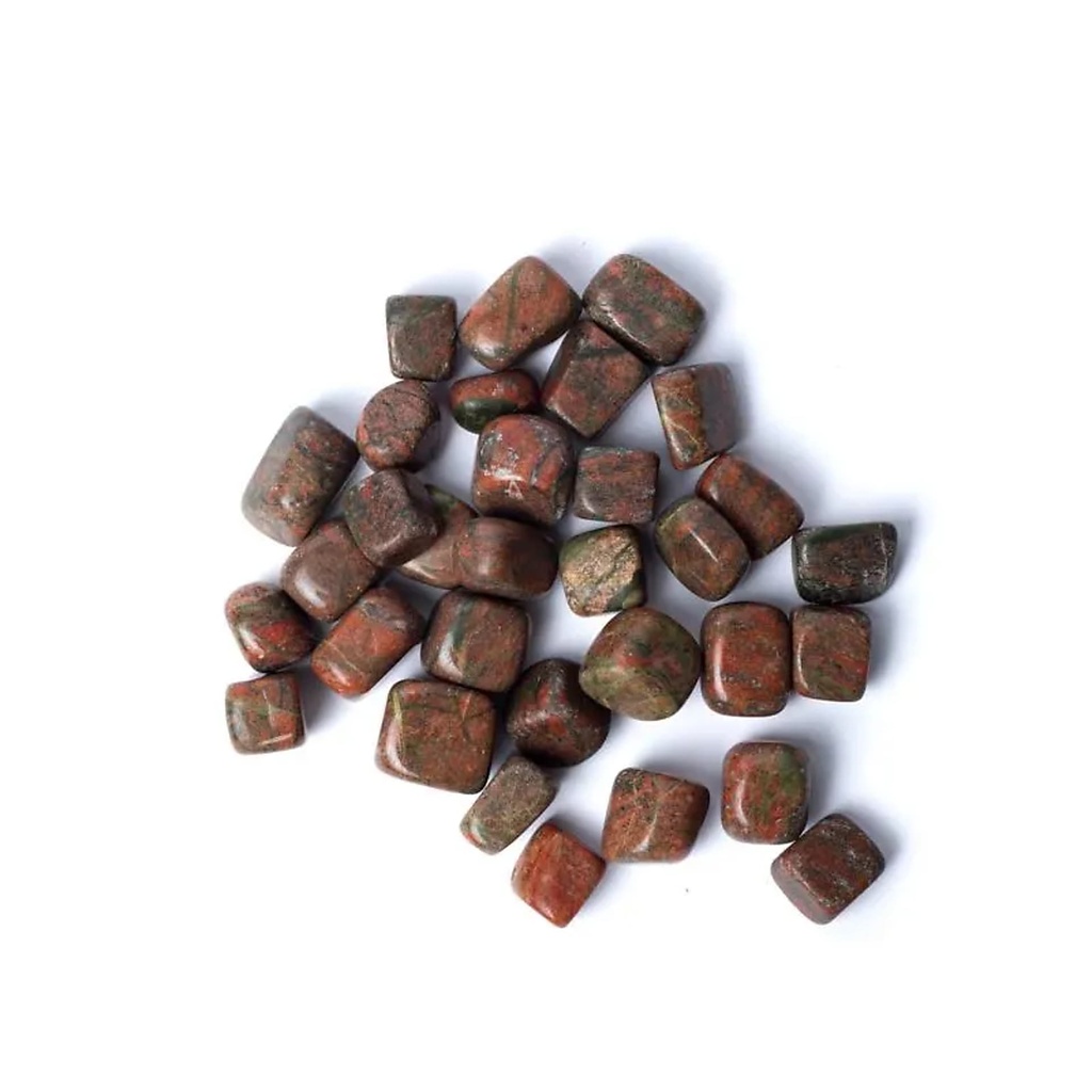 Unakite noire pierres polies qualité AA -- ±1,5-3,5cm ; ±500g