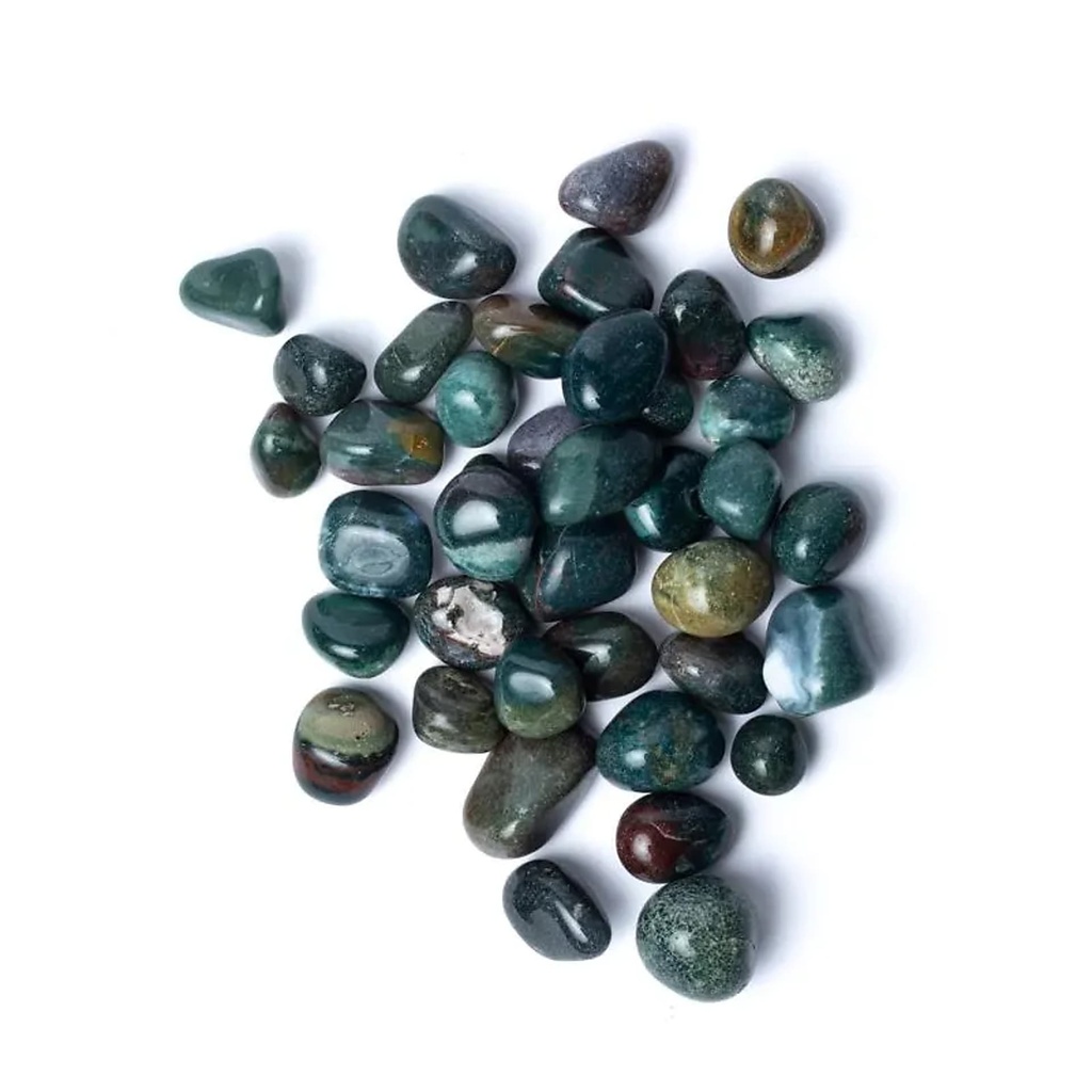 Héliotrope (pierre de sang) pierres polies qualité A -- ±1,5-3,5cm ; ±500g