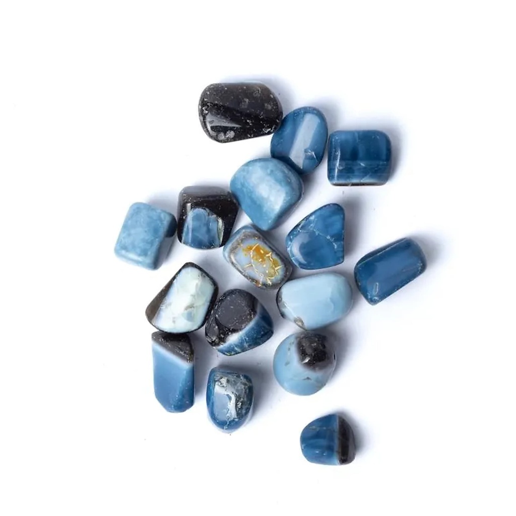 Opale bleue pierres polies qualité A -- ±1,5-3,5cm ; ±250g