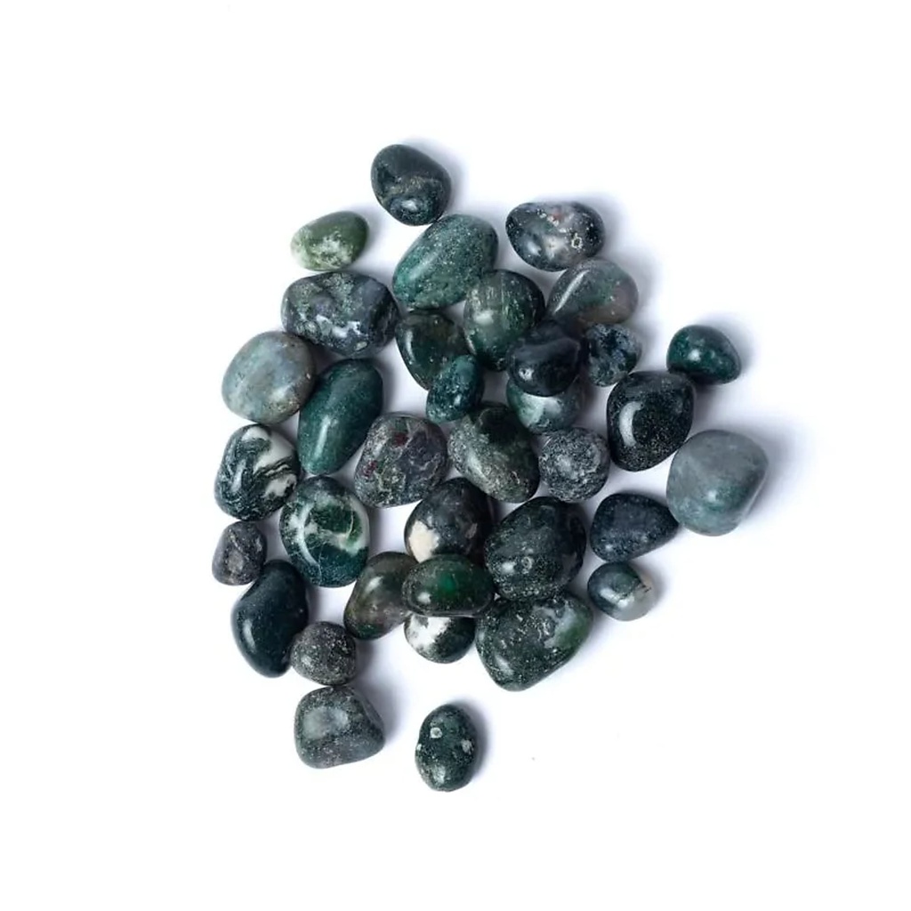 Agate mousse pierres polies qualité A -- ±1,5-3,5cm ; ±500g