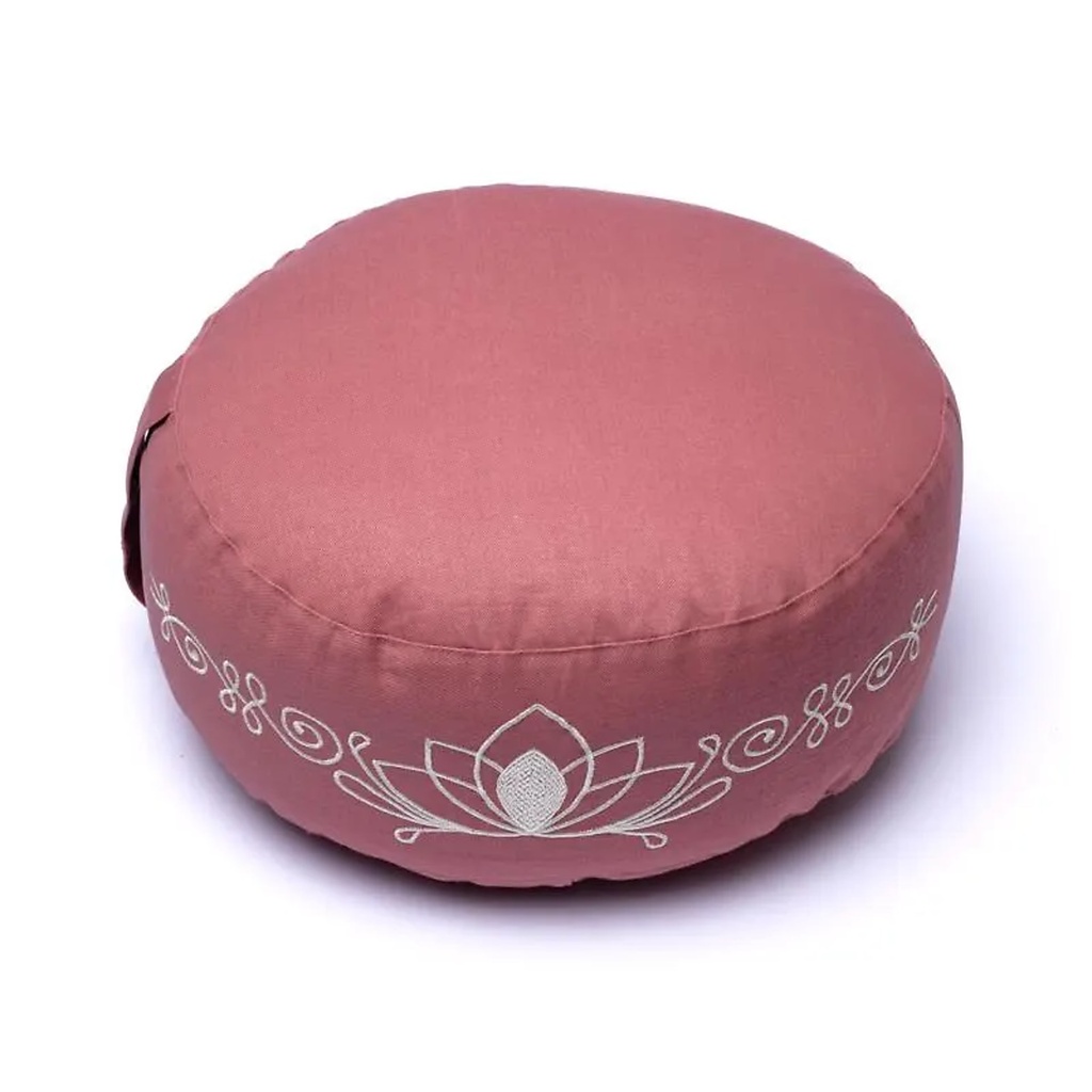 Coussin de méditation rose ancien lotus coton biologique (OCS) -- 33x17 cm; 2100g	