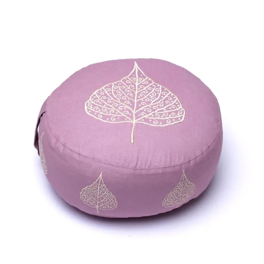 Coussin de méditation lilas feuille de bodhi coton biologique (OCS) -- 33x17 cm; 2100g	
