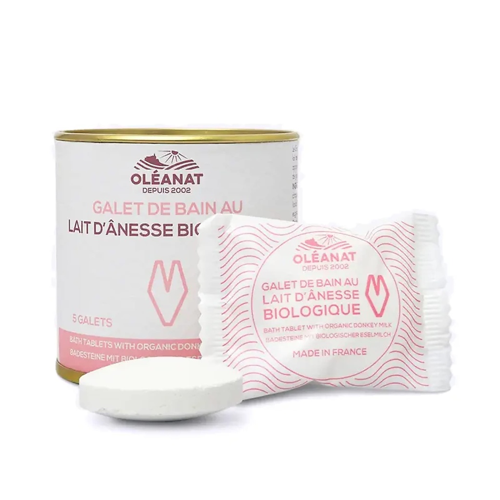 [3760087904505] Oléanat comprimés de bain au lait d'ânesse canettes de 5 -- 500 ml