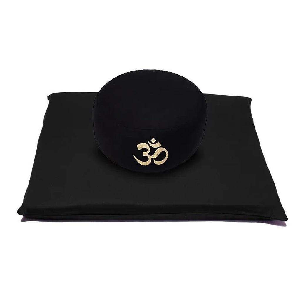 Set de méditation Black OM coton bio (OCS) -- 65x65cm ; 2339g