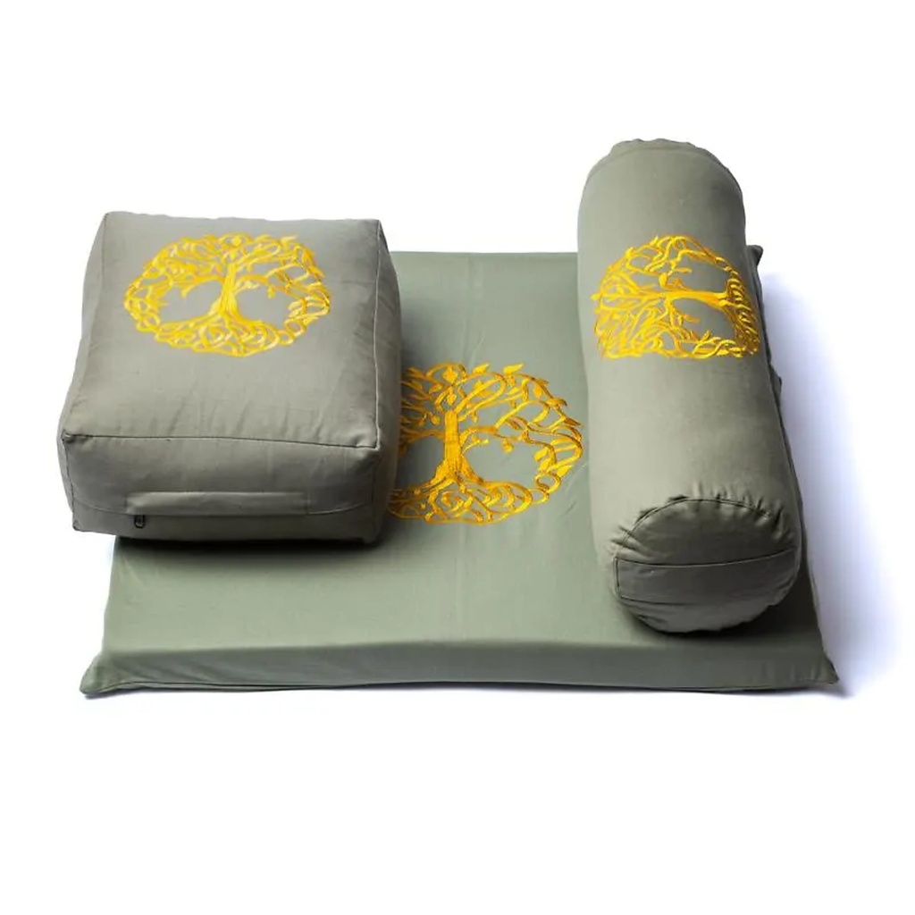 Set de méditation 6 Arbre de vie coton bio (OCS) -- 65x65cm ; 5310g