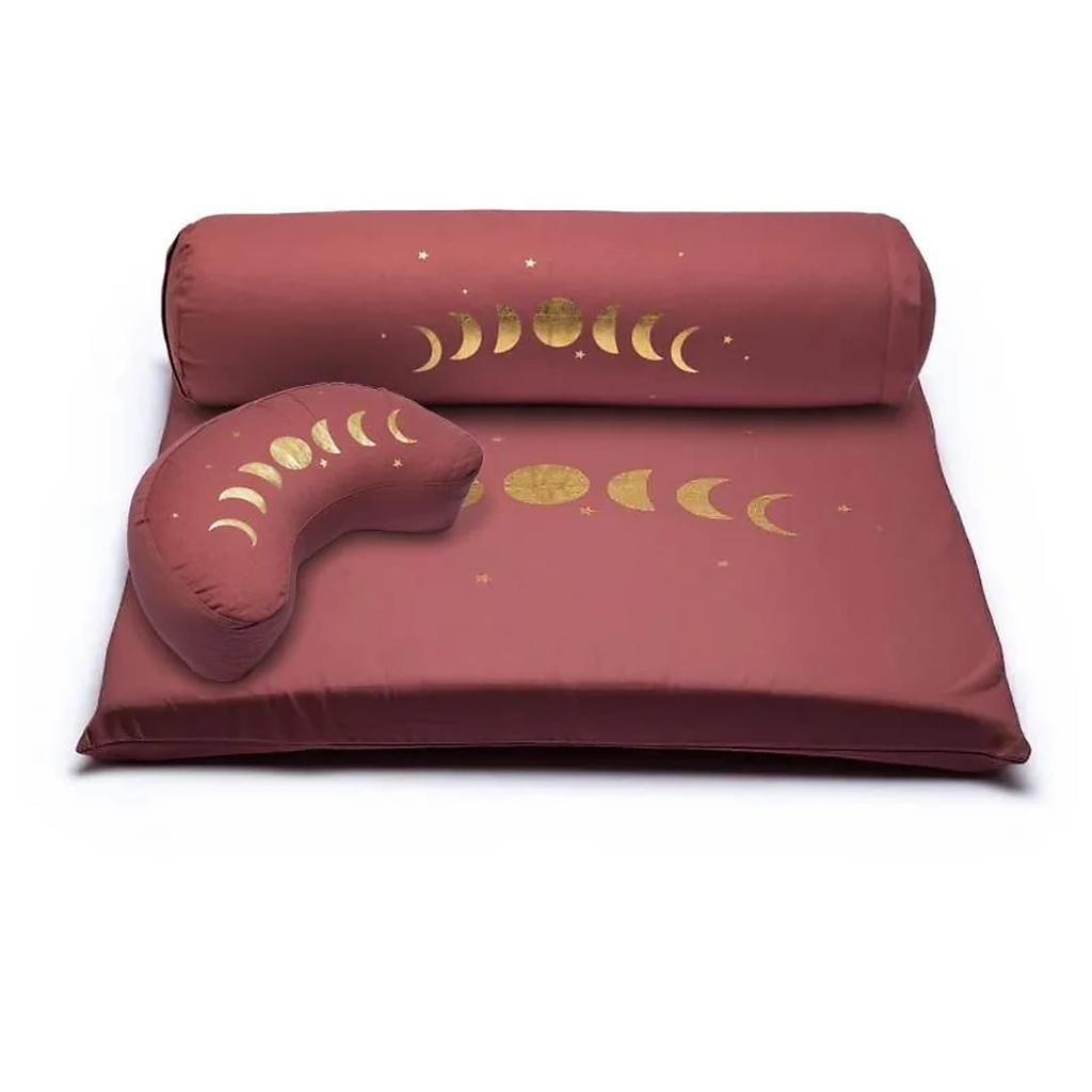[8721139295441] SET de méditation 4 phases de la lune en coton biologique (OCS) -- 65x65cm ; 3547g