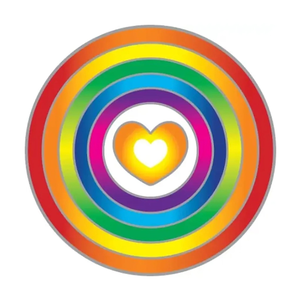 Adhésif fenêtre Coeur Arc-en-Ciel -- 14cm