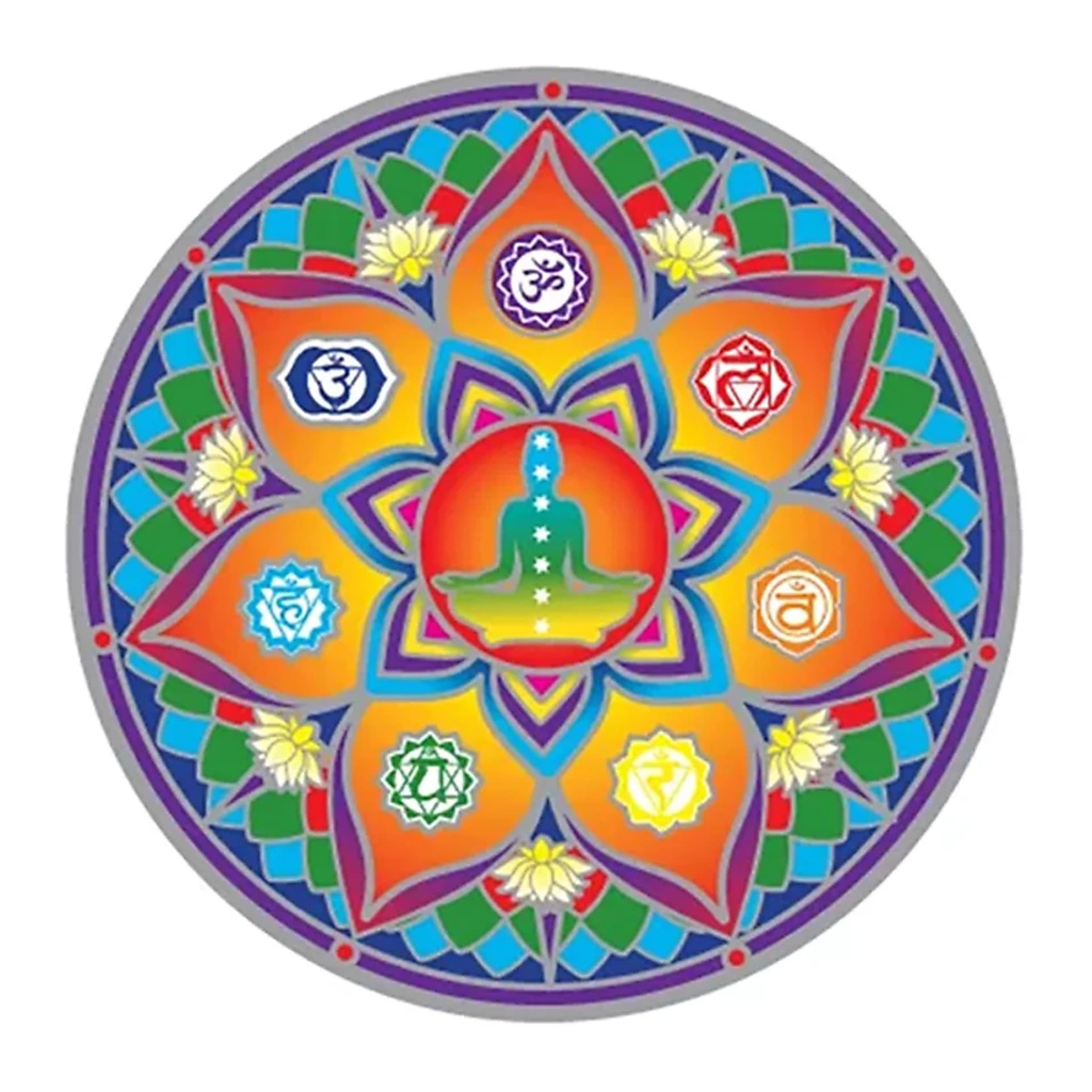 Adhésif fenêtre Mandala Lotus des Chakras -- 14 cm