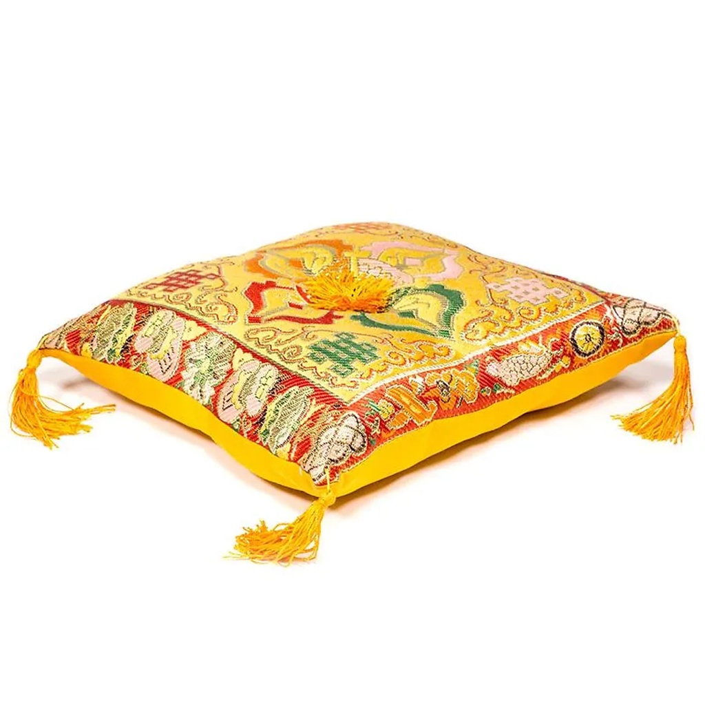 Coussin Jaune double Dorge pour bol tibétain | 20x20 cm