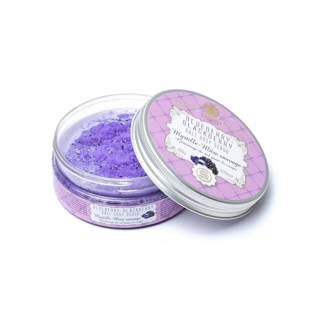 Gommage corporel au sel de mer myrtilles mûres -- 300g