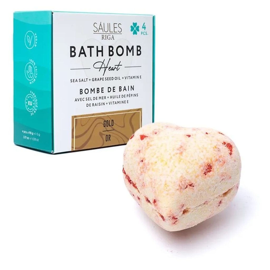 [4750903012407] Bombe de bain coeur Gold -- 90g