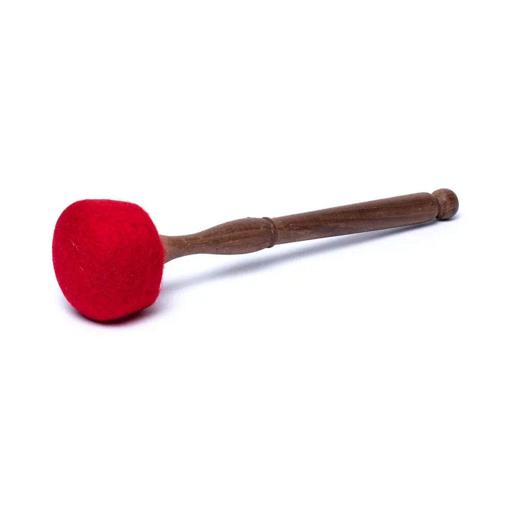 Bâton boule de feutre pour bol chantant manche en bois M -- ±150g; ±29x7cm