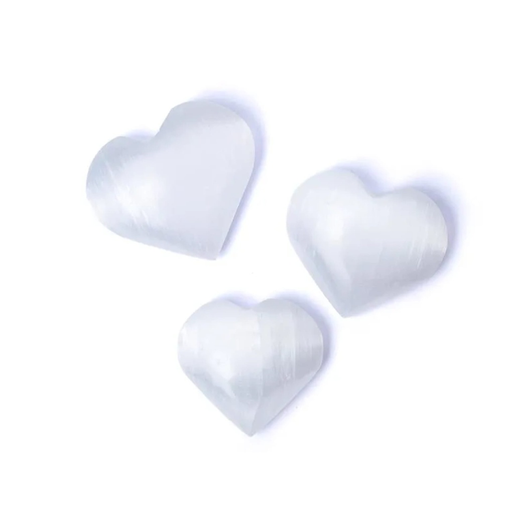 Pierre des soucis en sélénite blanche -- ±3x4cm